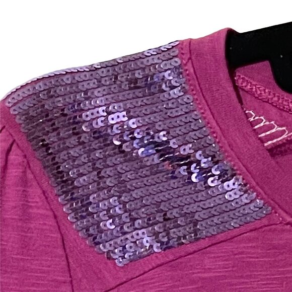 Disney Parks Size S Pink Long Sleeve Top With Sequins & Mickey Mouse Embroidery - Picture 3 of 10